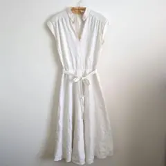 ホワイト ワンピース ノースリーブ ロングワンピース 白 レディース スカート