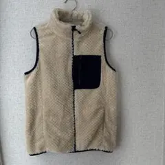 未使用クリーム色ファーベスト ノースリーブ　M