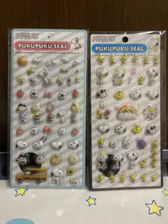 （・¨●）スヌーピーぷくぷくシール2枚セット