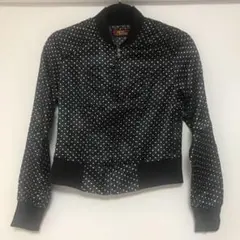 値下げ　ドット　サテン　スタジャン　アウター　黒た