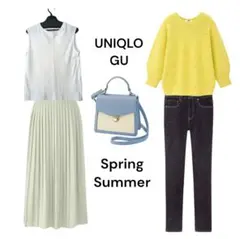 UNIQLO GU 春夏コーデ5点セット S〜M スカート デニム バッグ付