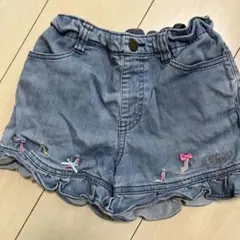 メゾピアノデニムフリルショートパンツ130