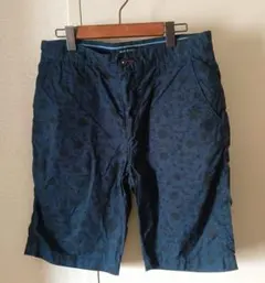BEAMS HEART ネイビー フローラル ハーフパンツ L