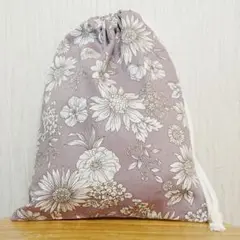 巾着(肩紐タイプ) 花柄　K130