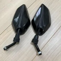 カスタムショートミラー バイクミラー 左右セット ブラック 10mm 正ネジA5のサムネイル