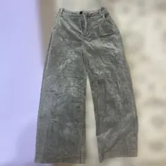 コーデュロイ ワイドパンツ グレーM