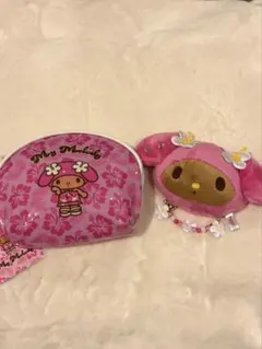 サンリオ 日焼け トコナツバケーション マイメロ　ポーチ　キーホルダー　ピンク