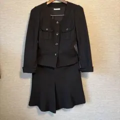 黒のジャケットとスカートのセット ウール&アンゴラ混　Mサイズ