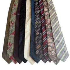 ネクタイまとめ売り 多色デザイン ドット柄　ストライプ柄　総柄　柄物青　赤紺12