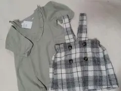 90cm ワンピース&ジャンパースカート 2点セット 女児おまとめ