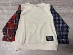 リブ編みカットソー 90サイズ アイボリー