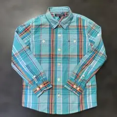 TOMMY HILFIGER 長袖シャツ　ブルー系チェック柄　美品