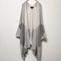 チャータークラブ ブロック ポンチョ 長袖 ONESIZE ベージュ カシミヤのサムネイル