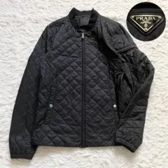 極美品■プラダ　キルティング　ナイロンジャケット　三角ロゴ　ブルゾン　黒　48