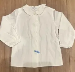 familiar 襟付きホワイト長袖シャツ　110cm