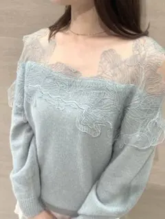 【新品未使用タグ付】レーストリミングニットプルオーバー SNIDEL