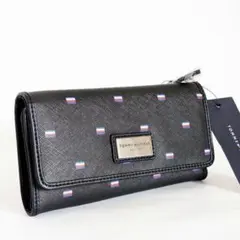 【海外限定新品】美品 トミーヒルフィガー 長財布 ブラック トリコロール 財布