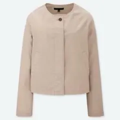リネンブレンドノーカラージャケット⭐︎ベージュ
