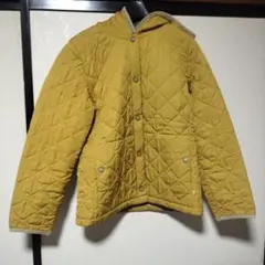 AIGLE フード付きキルティングジャケット マスタード サイズM　★使用感あり
