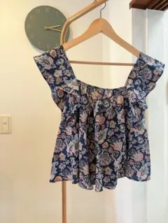 美品✨メゾンキツネ デカリボン Vネック 花柄 プルオーバー 半袖変形 