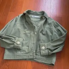 ZARA オリーブグリーン ミリタリージャケット