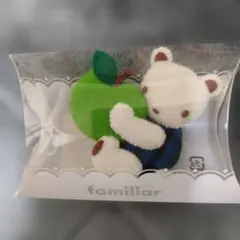 未使用　ファミリア　ブローチ　青チェック