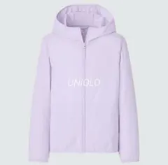【UNIQLO】 120 ユニクロ エアリズム UVカットメッシュパーカー 薄紫