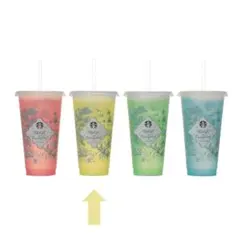 スタバ ミステリーカラーチェンジングリユーザブルコールドカップ イエロー