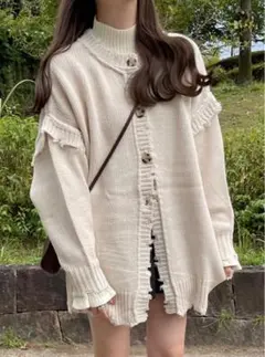 GRL/前後2Wayルーズダメージニット