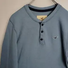 a*n様 ホリスター 長袖シャツ ロンT サーマルシャツ ヘンリーネック ブルー