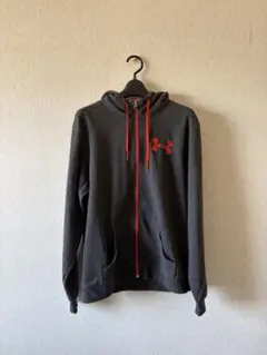 フルジップパーカー　アンダーアーマー　スポーツ　グレー　蛍光オレンジ