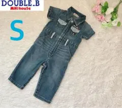 ミキハウス　ダブルビー　デニム　カバーオール　プッチーくん　男の子　Sサイズ