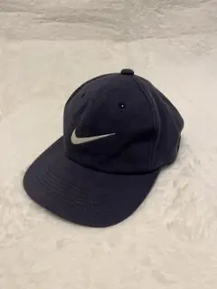 90s NIKE 銀タグ 日本製 ヴィンテージ スウッシュ キャップ ネイビー