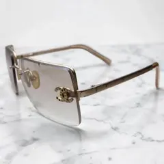 CHANEL Coco Mark Rhinestone Rimless Goldのサムネイル