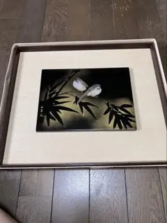 黒漆塗 螺鈿細工 衝立 鶴 山水図 - メルカリ