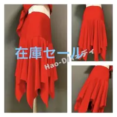 社交ダンス★新作★レッスンウェア★オリジナル★赤★スカート