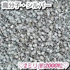 ラインストーン・高分子ストーン(シルバー)2ミリ