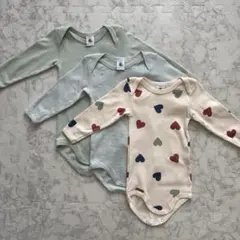 プチバトー 長袖肌着 74cm 3点セット