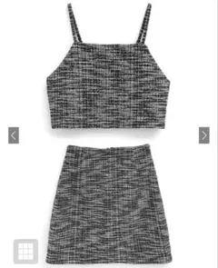 ツイード クロップトップ＆スカートセット
