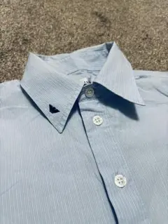 ARMANI 長袖シャツ 10A/142㎝　水色ストライプ