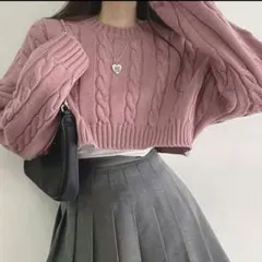 SHEIN DAZY ラウンドネックニット ショート丈 クロップド 美品