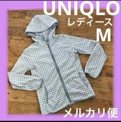UNIQLO ユニクロ　千鳥格子柄　フリース　パーカー　ジャケット レディースM