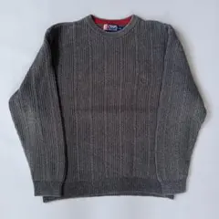 CHAPS Ralph Lauren コットンリブニットセーター グレー L