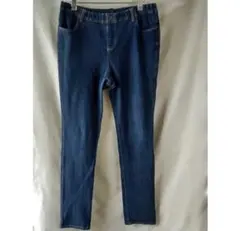 L ストレッチ デニム レギンス パンツ/ウエストゴム ジーンズ イージーパンツ