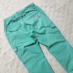 ●ジャックバニー●ストレッチパンツ 1 青緑系 ウエストゴム クロップドパンツ
