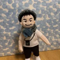 #2601e 小田和正 人形 ニット帽とマフラーのセット 青/薄水/青緑