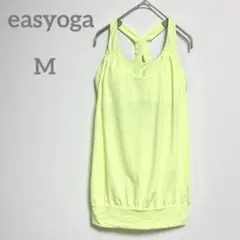 イージーヨガ　ヨガウェア　M イエロー ボーダー　タンクトップ　ヨガ　スポーツ