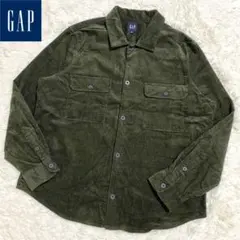 オールドギャップ　コーデュロイシャツ　ダークグリーン　細畝　L