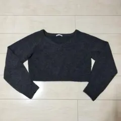 GU Vネック クロップドニット S