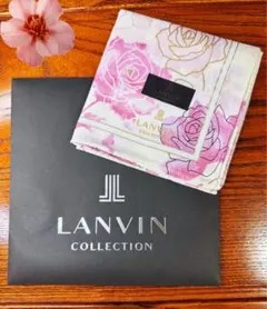 新品未使用　LANVIN バラ柄 ハンカチ